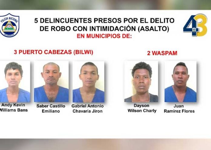 Foto: Captura de delincuentes en Bilwi y Waspam / TN8