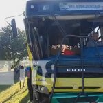 Fuerte choque entre dos buses en la carretera Nandaime-Rivas Foto: Choque entre dos buses en la Carretera Nandaime-Rivas / TN8