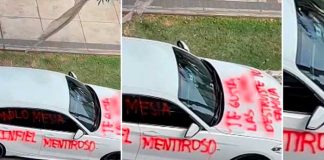 Mujer pinta carro de su esposo infiel