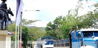 Foto: Caravana con camiones que llevan merienda escolar a Nueva Segovia / TN8