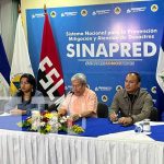 SINAPRED: Reporte de vigilancia a través de monitoreo con imágenes de satélite Foto: Autoridades de SINAPRED en conferencia de prensa en Nicaragua / TN8