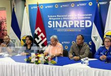 Foto: Autoridades de SINAPRED en conferencia de prensa en Nicaragua / TN8