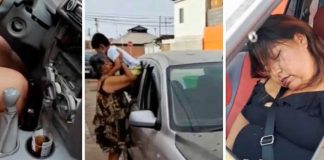 ¿Qué opinan? Madre “borracha” se queda dormida con el hijo adentro del carro