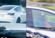 En video: Una mujer es captada dormida mientras su carro se maneja solo
