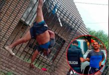 «Ladronsuelo» no se sale con la suya, intenta huir y quedó atrapado en la reja Hombre quedó atrapado en una reja cuando trato de huir