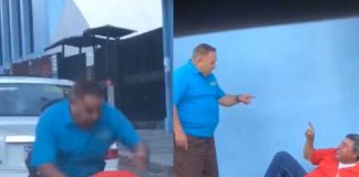 ¡Video! Conductores se van a los golpes tras un cruce de palabras