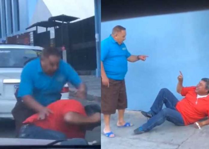 ¡Video! Conductores se van a los golpes tras un cruce de palabras