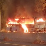 Un bus que transportaba migrantes se incendió, en Panamá Foto: Un bus que transportaba migrantes se incendió, en Panamá / Cortesía