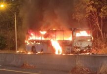 Un bus que transportaba migrantes se incendió, en Panamá Foto: Un bus que transportaba migrantes se incendió, en Panamá / Cortesía