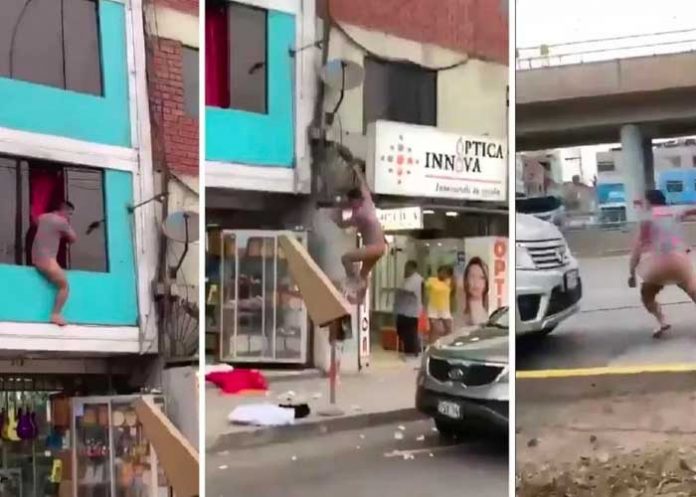 Huye desnudo de motel en San Valentín