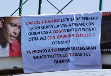 Híjole: Con pancarta amenaza con contarle a la esposa sobre «infidelidades» Con pancarta, amante amenaza a infiel