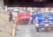 VIDEO: En pleno accidente descarado policía es captado robando una mochila Video (Policía se peina mochila en pleno accidente)
