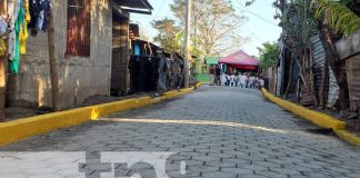 En Nandaime entregan 200 metros lineales de adoquinado en barrio 19 de julio