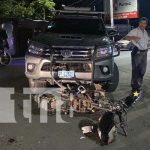 Foto: Colisión entre una motocicleta y una camioneta deja dos lesionados en Juigalpa / TN8