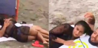 Hombre es descubierto en infidelidad en la playa