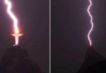 ¿Señales? Potente rayo impacta en la cabeza del Cristo Redentor en Brasil Rayo impactó en la cabeza del Cristo Redentor en Brasil