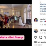 ¿No encontró algo mejor? Novia entra al altar con música de Bad Bunny (VIDEO) Se hace viral por entrar al altar con música de Bad Bunny