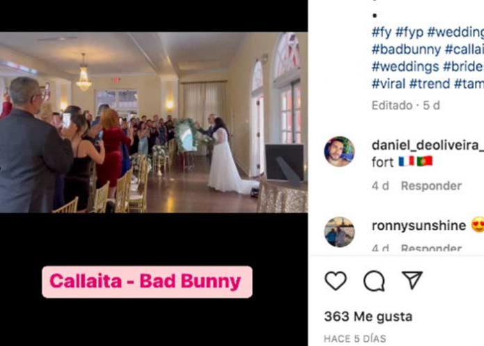 Se hace viral por entrar al altar con música de Bad Bunny
