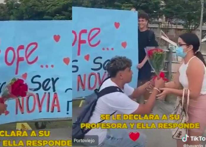 Alumno le declara su amor a la maestra 