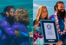 ‘Tortolitos’ rompen récord del beso más largo bajo el agua en San Valentín Pareja rompe récord Guinness del beso más largo bajo el agua