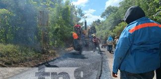 Foto: Revestimiento asfáltico en San Antonio Sur, Managua / TN8