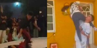 Chambelán tira a quinceañera