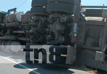 «Vientonazo» provoca vuelco de una cisterna en El Crucero Foto: Fuertes ráfagas de viento provocaron accidente en Carazo / TN8