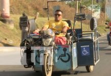 Cristofer, caponero de Ciudad Sandino: «Dios no me dejó caminar, Dios me dejó volar» Foto: Cristofer Blandón, caponero con discapacidad que trabaja en Ciudad Sandino / TN8