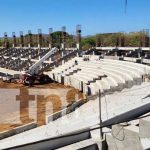 Vicepresidenta de Nicaragua: «León a un paso de inaugurar el nuevo estadio de béisbol» Foto: Construcción de estadio de béisbol en León / TN8