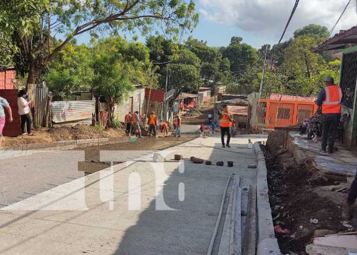 Foto: Mejoramiento vial en el barrio Camilo Ortega, Managua / TN8