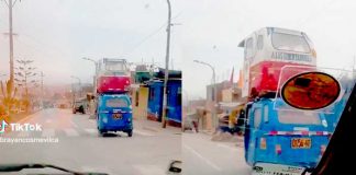 Captan mototaxi de 2 pisos transitando por Carabayllo