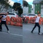 Motociclista atrevido cierra el pase a taxista y encima «lo masacró a golpes» Taxista y motociclista se van a los golpes en plena vía pública