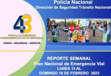Policía Nacional presenta Reporte Semanal del Plan Nacional de Emergencia Vial Policía Nacional presenta Reporte Semanal del Plan Nacional de Emergencia Vial