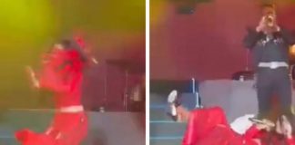 Ana Bárbara se da tremenda caída en pleno concierto (VIDEO)
