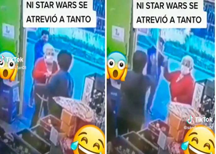 Video: Señoras se pelean al estilo de “Star Wars” con sus bastones
