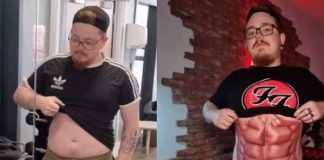 Hombre se tatuó un abdomen en la panza para evitar ir al gimnasio