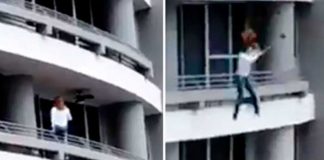 ¿Será de hule?, Mujer se tira de un sexto piso y se levanta como si nada