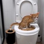 Tiktoker se hace viral por enseñar a su gato a usar el inodoro