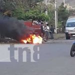 Foto: Cuadraciclo agarra fuego en la Isla de Ometepe / TN8