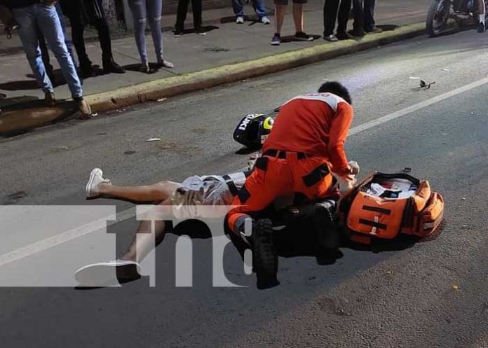1 Foto: Accidente de tránsito deja a motociclista en estado grave en Jinotepe / TN8