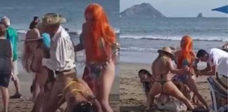 Señor se viraliza por conquistar a 3 jóvenes en la playa y “perrear” con ellas