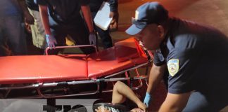 Foto: Conductora le invade carril a motociclista y este termina fracturado, en Managua / TN8