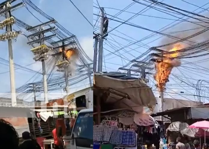 Cortocircuito genera incendio en el sector de Ciudad Jardín en el Mercado Oriental