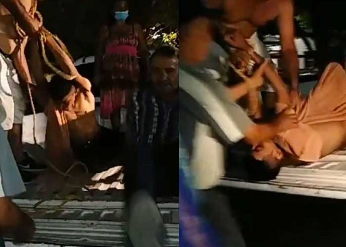 MADRE Hondureña lleva amarrado a su hijo al hospital