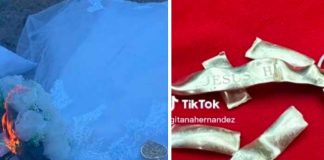 Por esposo infiel novia quema vestido y recuerdos