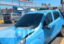 Una señora sale por los aires tras accidente en Ciudad Sandino (VIDEO) Foto: Accidente en la entrada a Ciudad Sandino / TN8