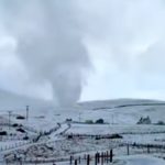 Con los "pelo de punta" dejó un rarísimo tornado de nieve a varios en Escocia