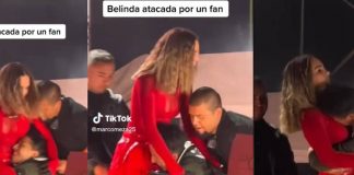 Belinda es atacada por fan en un concierto y le lastima la espalda