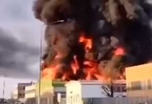Inmensas llamas provocadas por un incendio devoran planta química en Italia