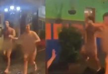 ¡De locos! Pareja de extranjeros corren en “pelotas” en calles de Colombia ¡De locos! Pareja de extranjeros corren en “pelotas” en calles de Colombia